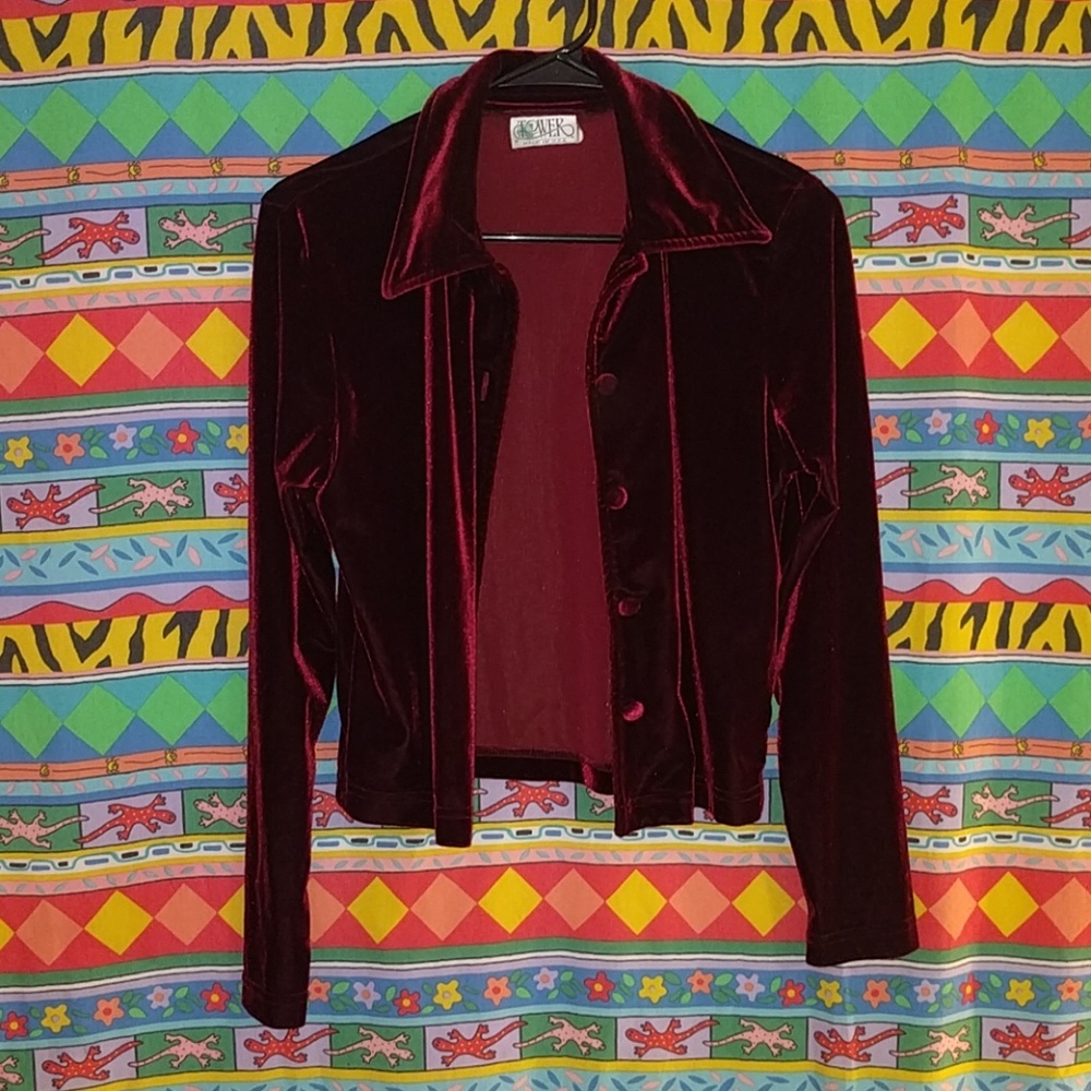 Red Velvet long sleeve Button Up